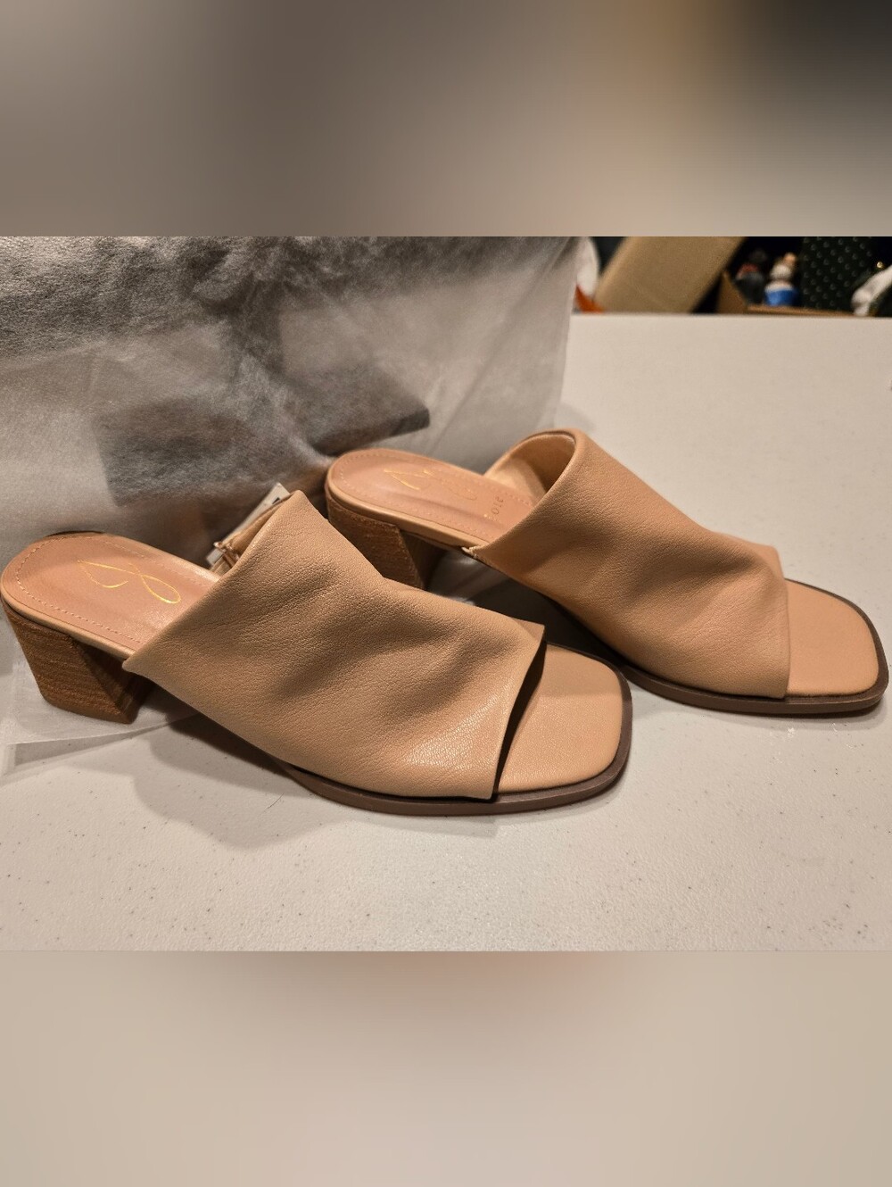 Joie Women's Nude Slide Heeled Sandals NWT